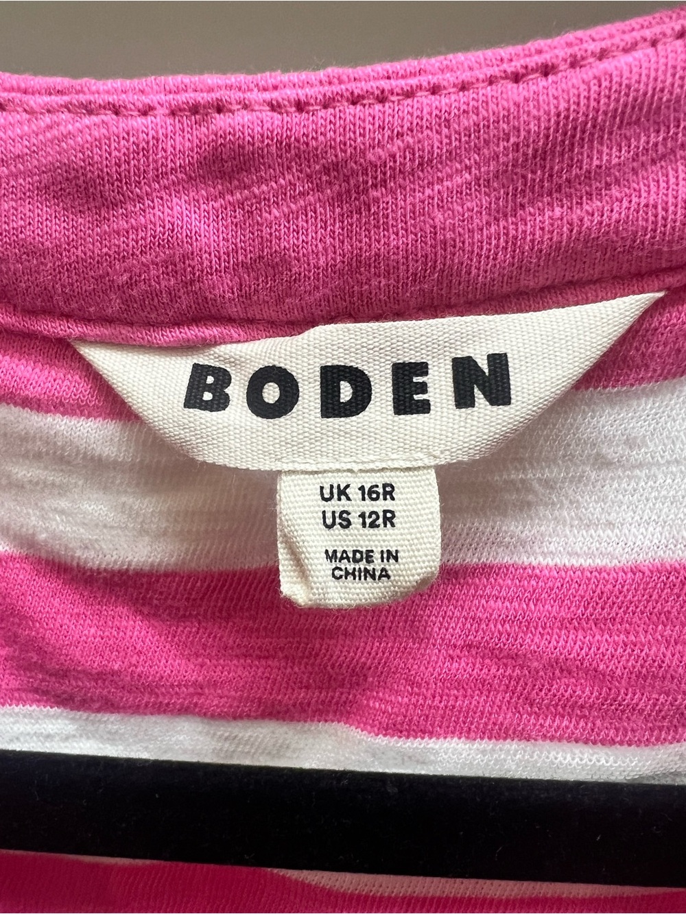 Boden Pink and White Striped Tank with Black Accent - Picture 3 of 3